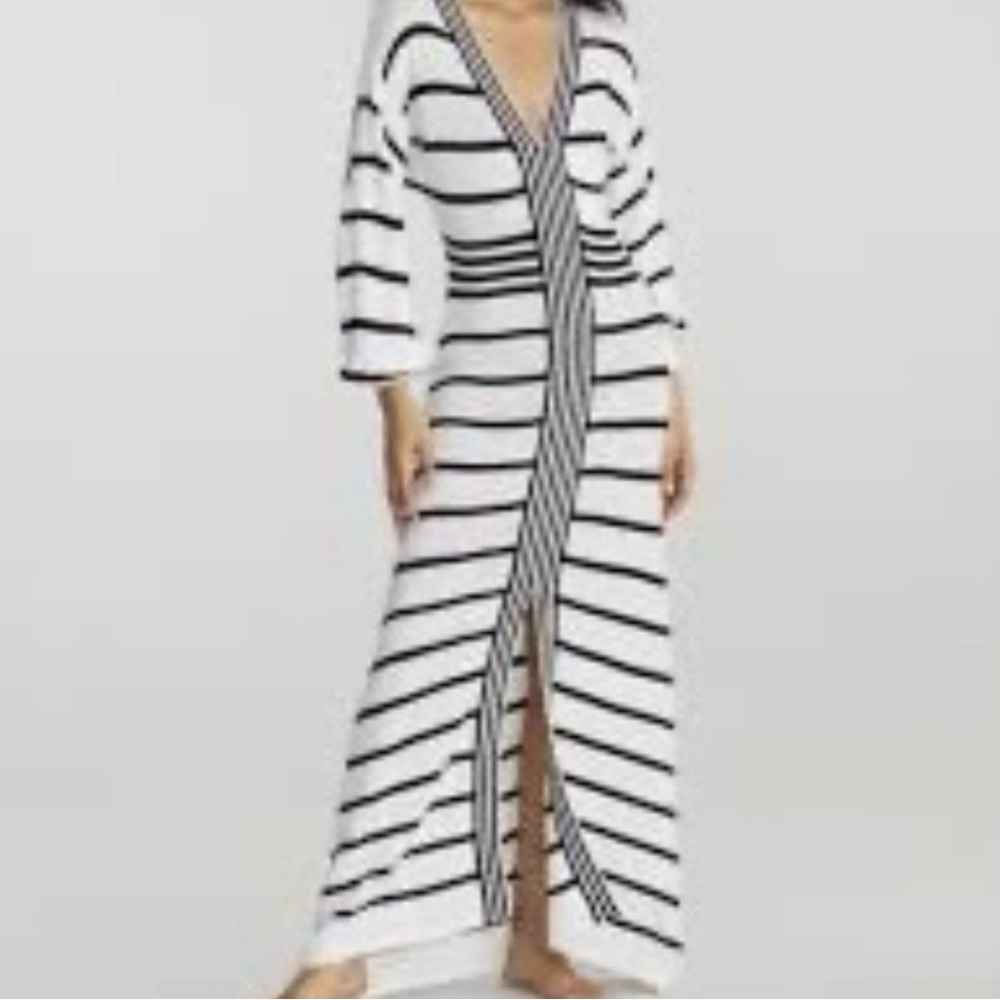 New York & Co. Gabrielle Union Striped V-Neck Dress Maxi XL
